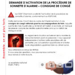 Demande de sonnette alarme consigne congé accompagnement