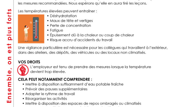 CHALEUR AU TRAVAIL ? VOTRE SANTÉ PASSE AVANT TOUT !