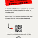 Enquête sur la consigne nationale congé – Accompagnement
