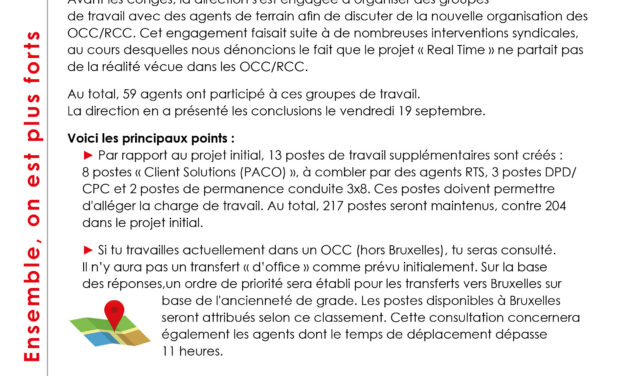 Information au personnel des OCC et du RCC sept 2026