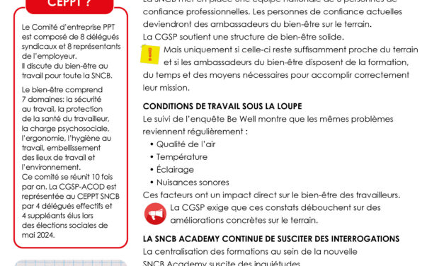 Compte rendu du Comité d’Entreprise PPT (CEPPT) sncb du 24 septembre 2026