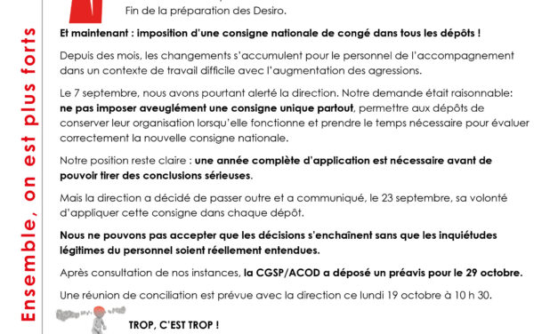 Tract : Préavis consigne congé