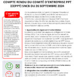 COMPTE RENDU DU COMITÉ D’ENTREPRISE PPT (CEPPT) SNCB DU 26 SEPTEMBRE 2024