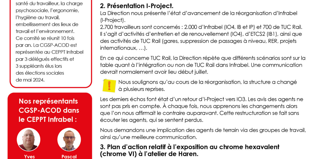 Comité d’entreprise PPT Infrabel – mai 2026