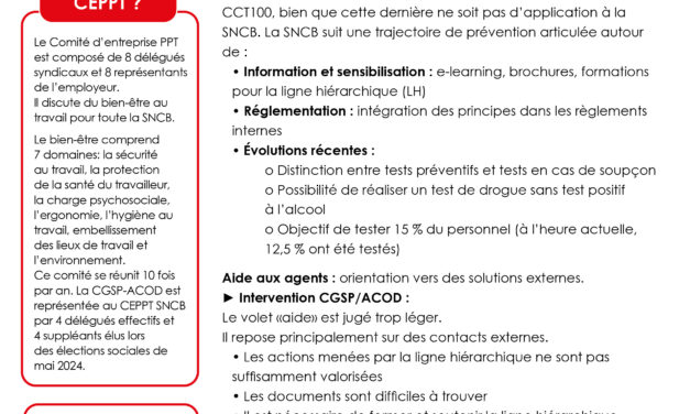 Compte rendu du CEPPT SNCB 30 OCTOBRE
