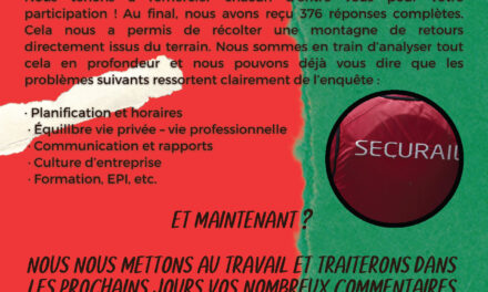 ENQUÊTE SECURAIL – MERCI POUR VOTREPARTICIPATION MASSIVE !