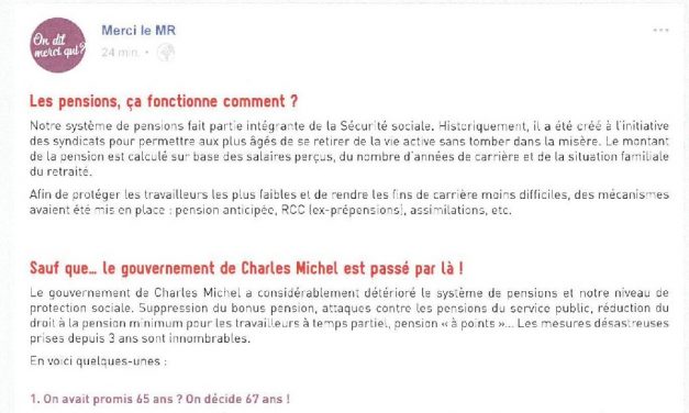 La pension à 67 ans!  Merci le MR!  Explications!