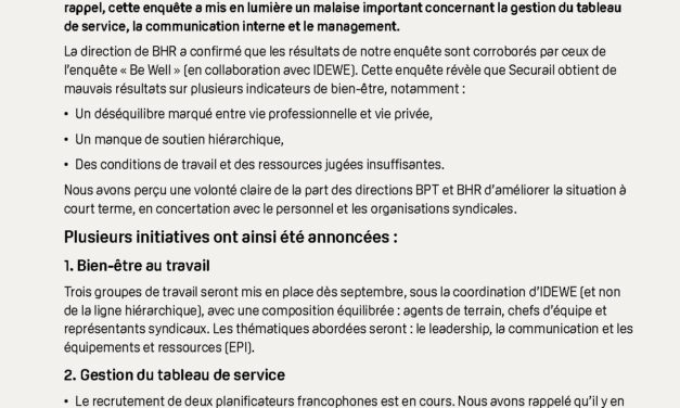 Enquête Securail : suite