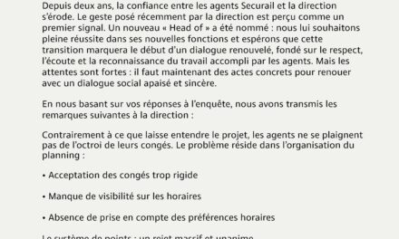 Tract : SECURAIL : Retour de l’enquête sur le projet planning