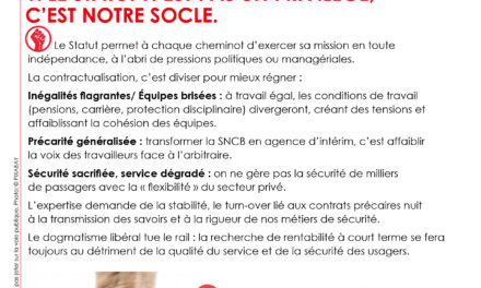 LE STATUT N’EST PAS UN PRIVILEGE, C&rsquo;EST NOTRE SOCLE